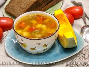 Суп из утиных шеек с тыквой и перцем халапеньо